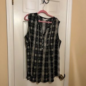Snake print sleeveless blouse